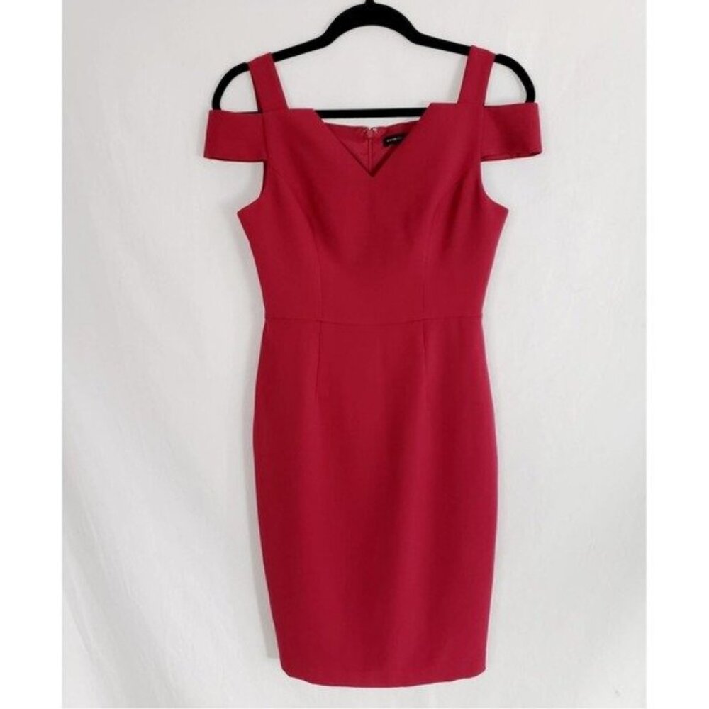 White House Black Market Cold shoulder red dress Size 0 NWOT